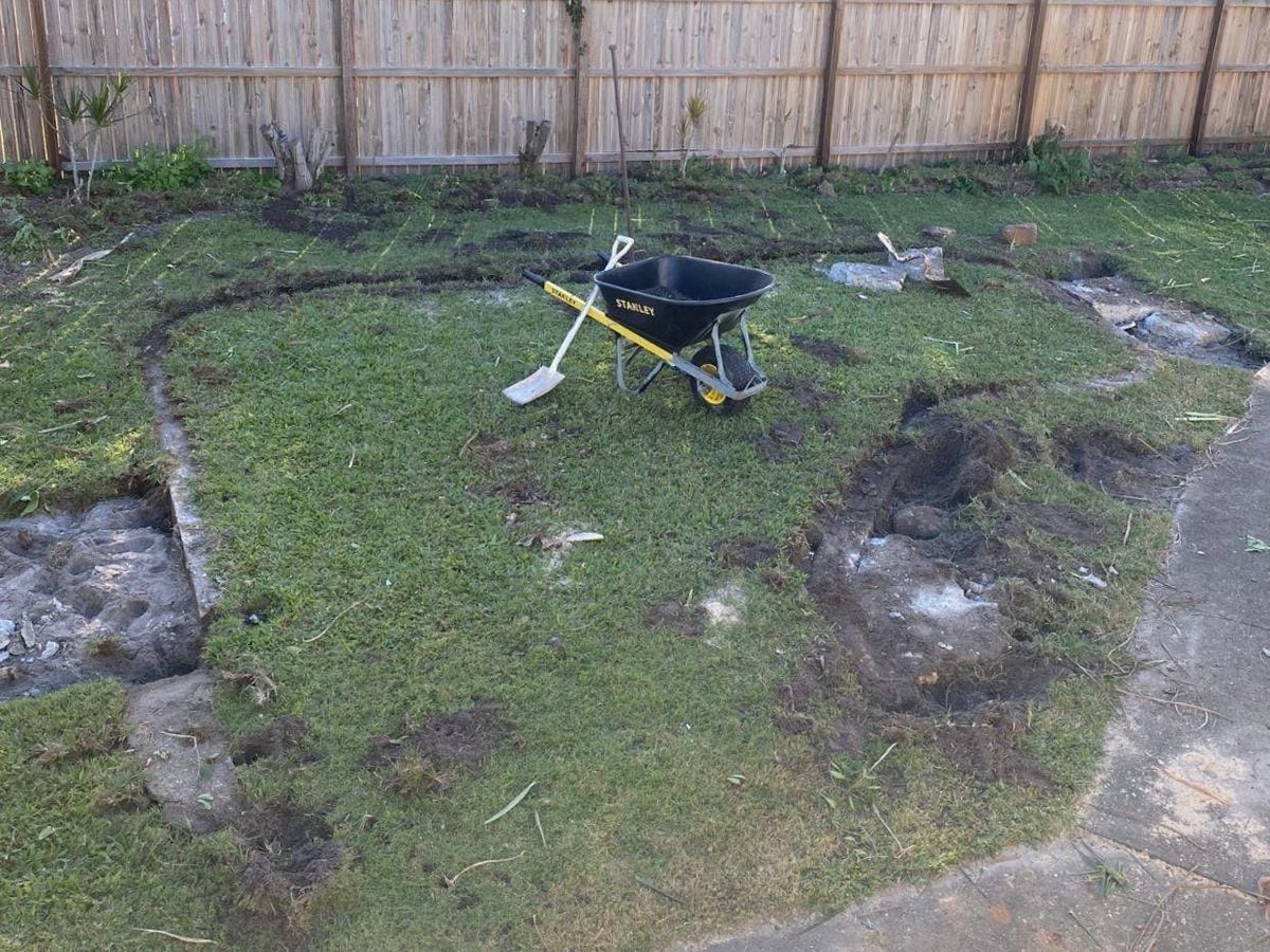 A sus 25 años, el joven aceptó comenzar el proceso para desenterrar una pileta en su patio