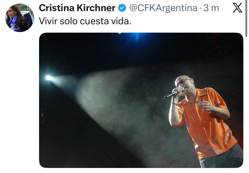 El posteo de Cristina Kirchner