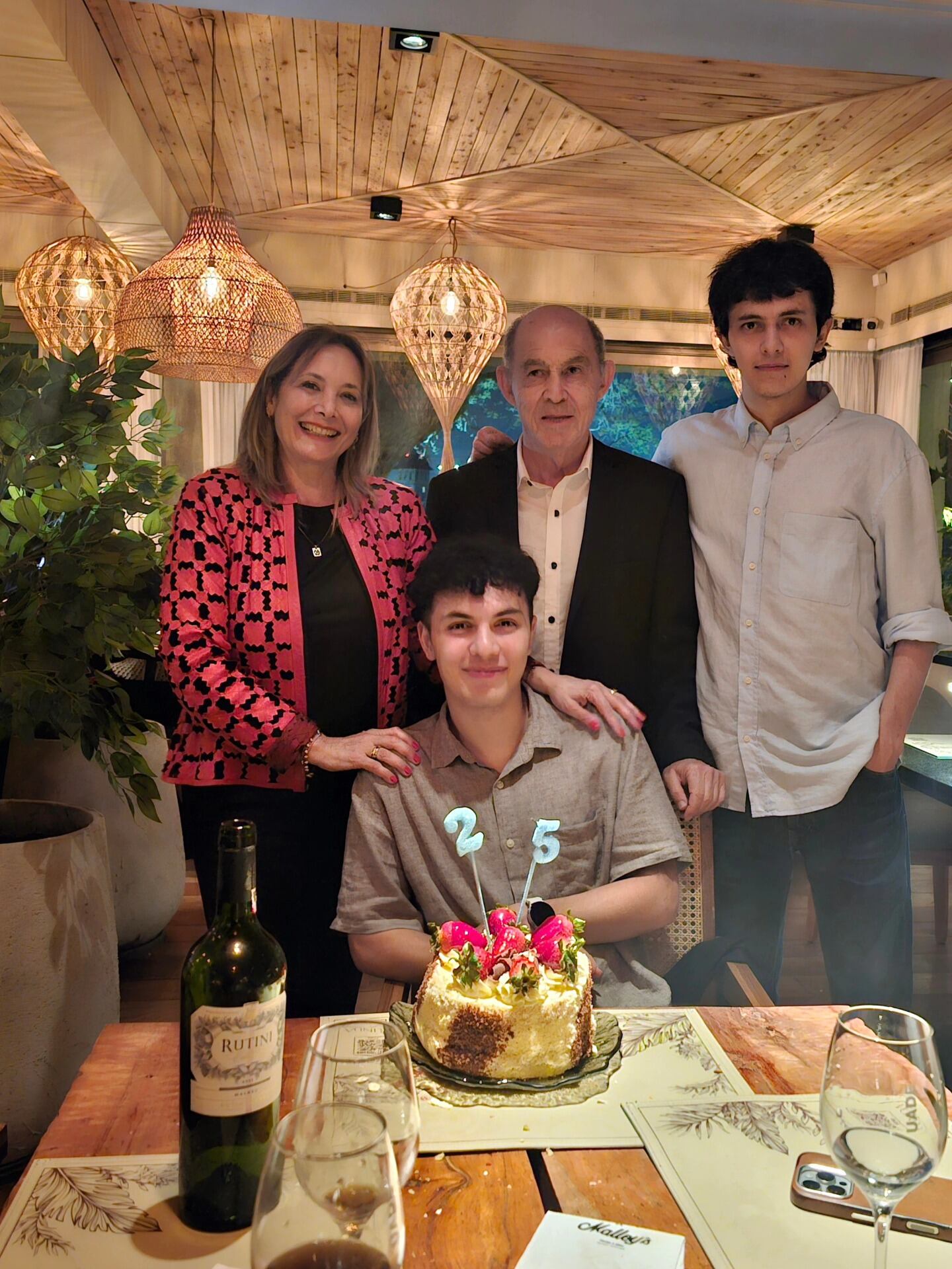 La familia que conformó Ricardo Bochini: su esposa Graciela Suñé y sus dos hijos