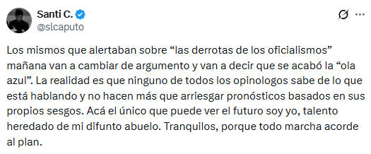 Santiago Caputo cuestionó las predicciones de los analistas políticos