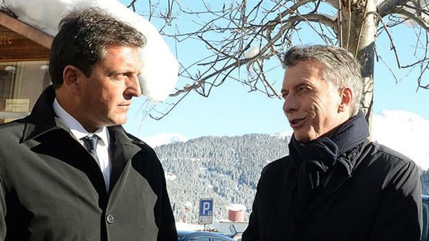 Mauricio Macri y Sergio Massa en el Foro de Davos en 2016