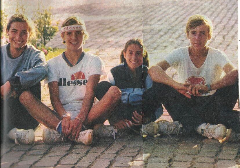 De la Peña con Mercedes Paz, Gaby Sabatini y Christian Miniussi: fue en un Sudamericano de Chile