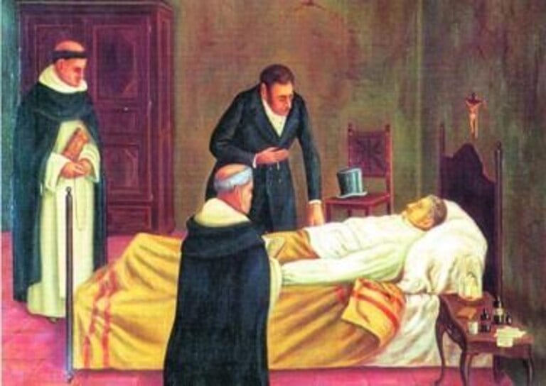 Manuel Belgrano en su lecho de muerte junto a su médico, Joseph Redhead