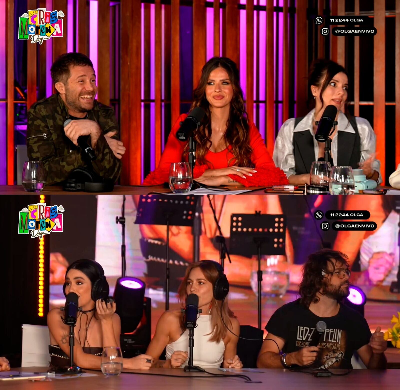 Nico Riera, la China Suárez, Gimena Accardi, Lali Espósito, Rochi Igarzábal y Peter Lanzani en el Cris Morena Day (Foto: X @olgaenvivo)