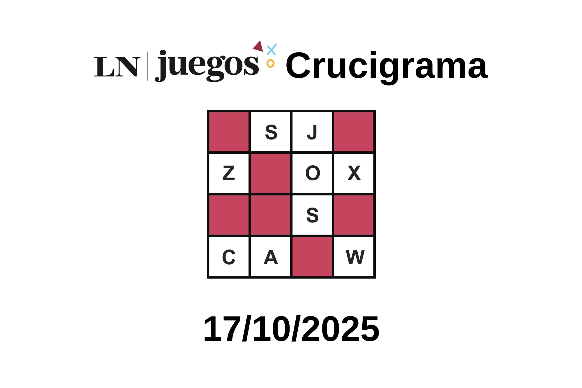 Las respuestas al crucigrama del viernes 17 de octubre de 2025