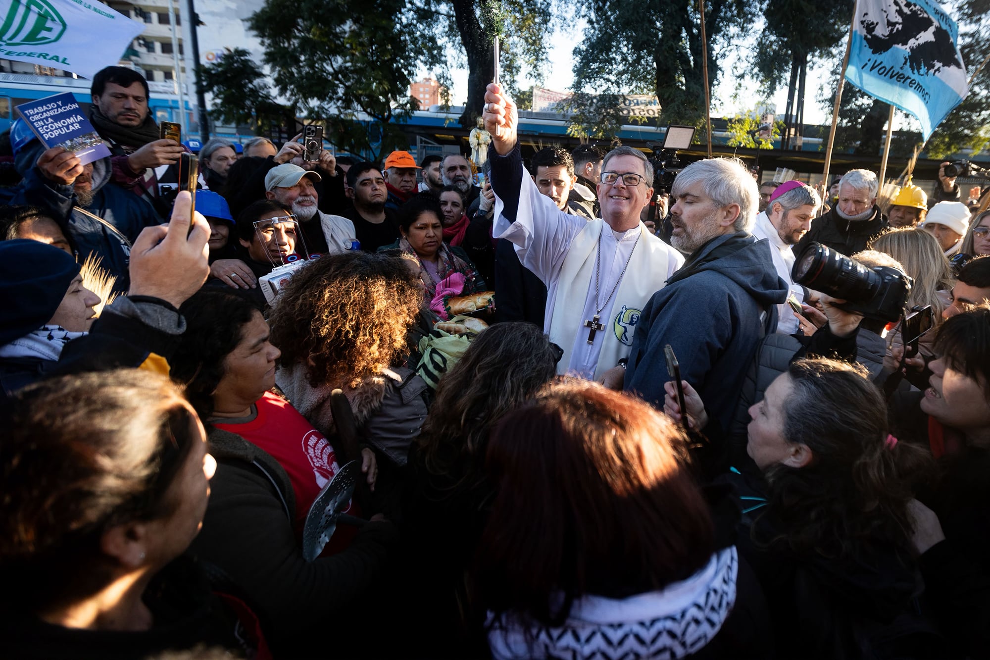 Celebración por el Día de San Cayetano, patrono del pan y del trabajo, en el Santuario de Liniers.