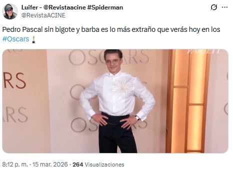 Los usuarios de las redes reaccionaron al nuevo look de Pedro Pacal (Foto: Captura de X)
