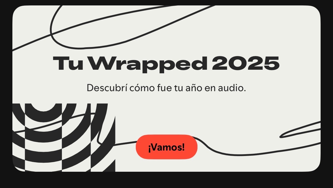 El aviso para acceder al reporte aparece en la pantalla de inicio con la leyenda Tu Wrapped 2025 ya está disponible
