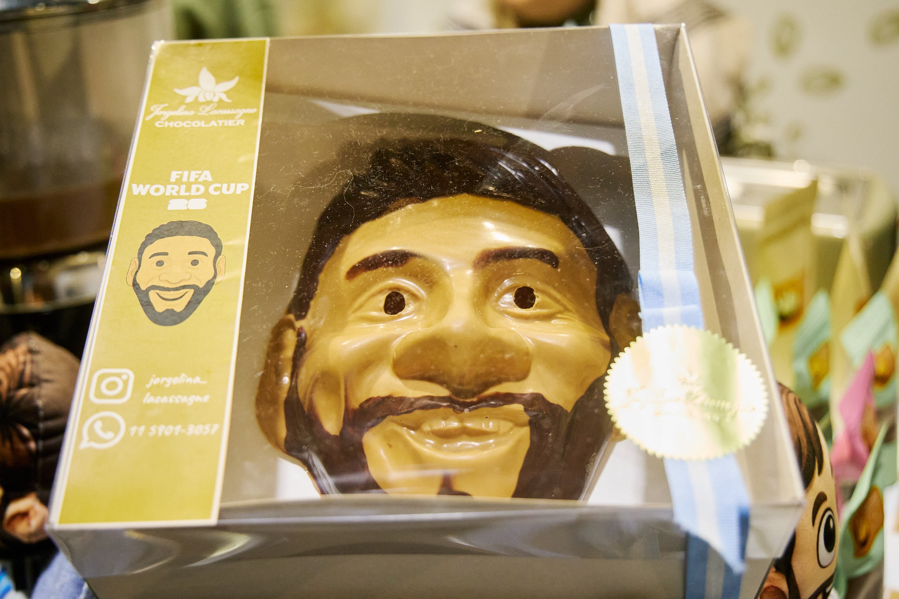 El rostro de Lionel Messi es un clásico chocolatero que se repite en distintos tamaños