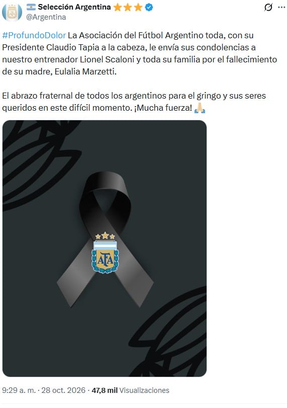 El comunicado de la AFA