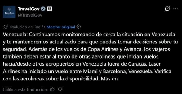 Mediante una actualización oficial, el organismo destacó la disponibilidad de nuevas rutas operadas por aerolíneas como Laser, Copa y Avianca