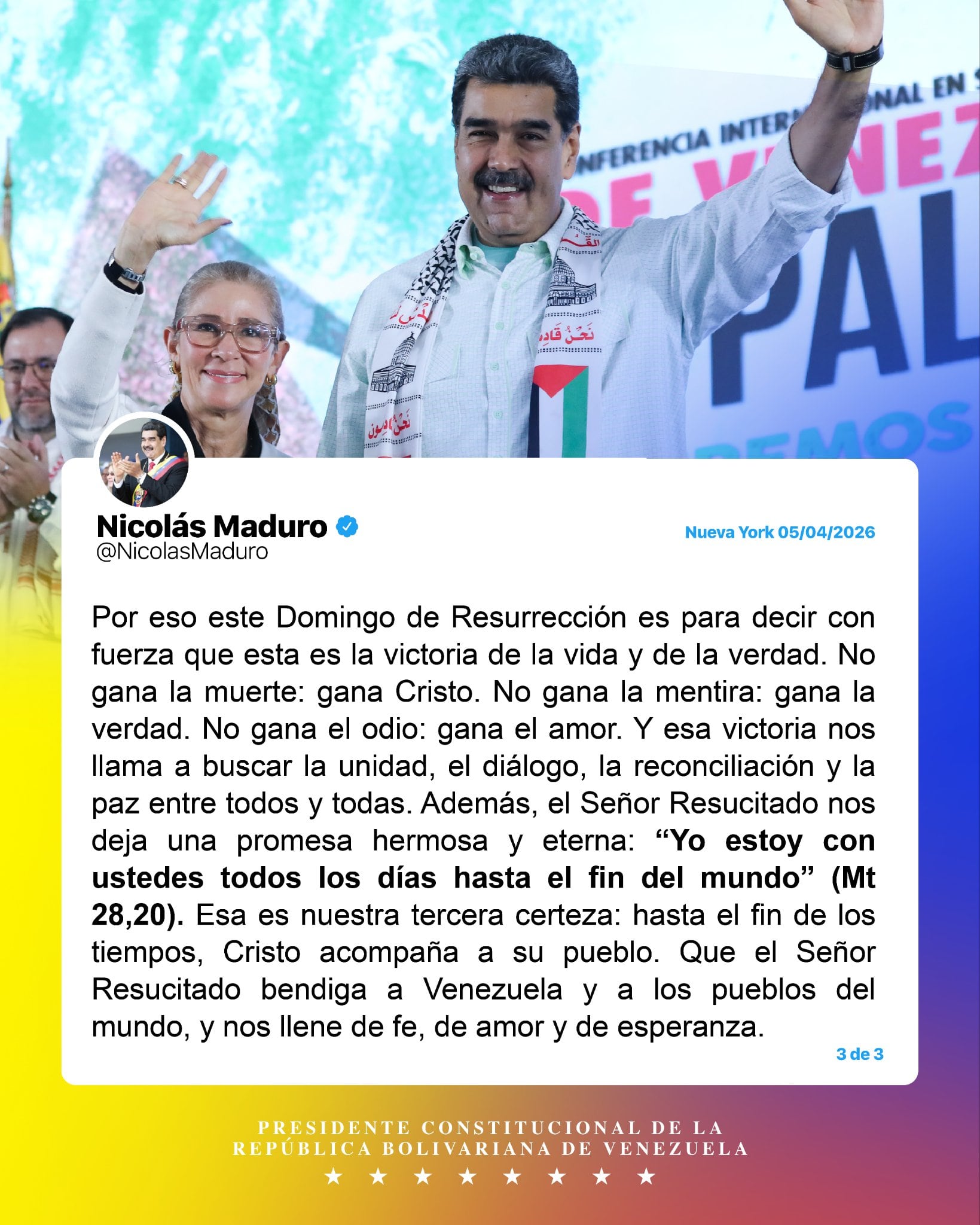 Mensaje por el Domingo de Pascua de Maduro