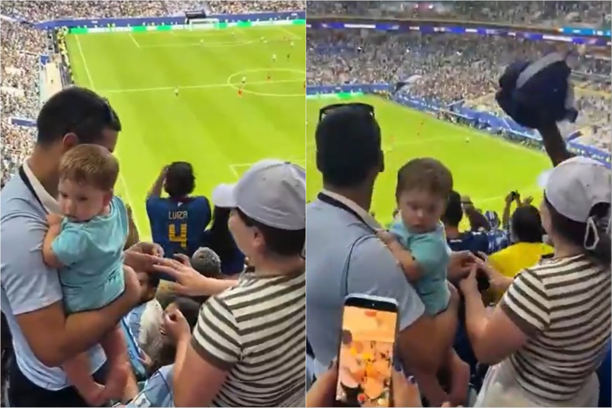 Insólito video: le pidió matrimonio en pleno partido del Mundial, pero un gol de su rival le arruinó el momento y suspendió la propuesta