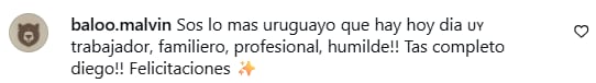 Algunos de los comentarios que recibió Forlán en el posteo que realizó (Foto: Captura Instagram)