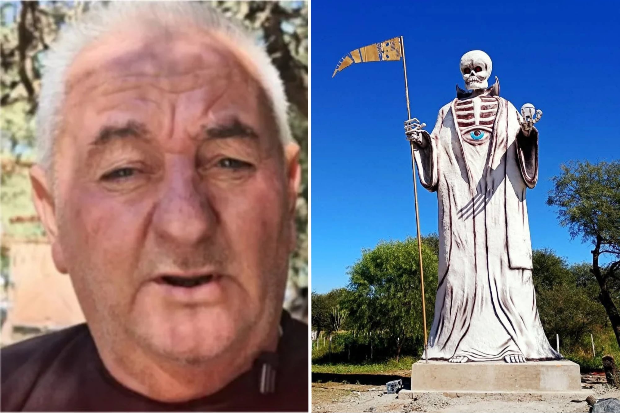 Un hombre construyó una estatua de San La Muerte de 13 metros en Santiago del Estero: murió e investigan qué pasó