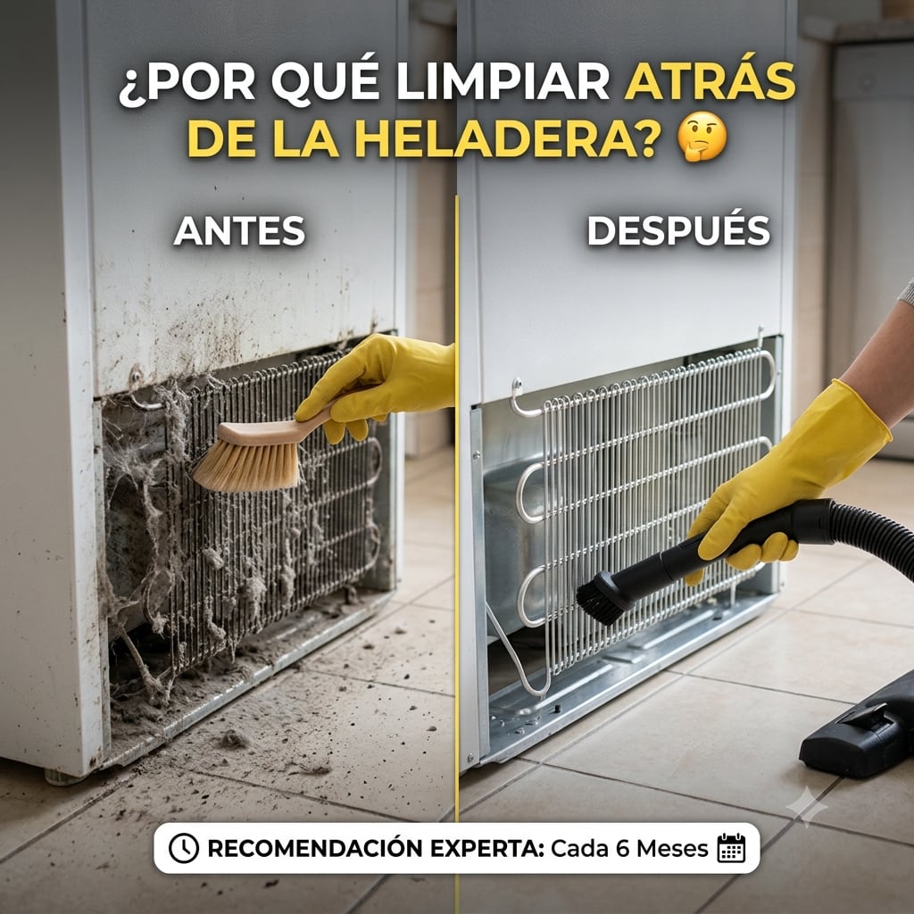 La heladera debe limpiarse una vez al año y en casos de mayor suciedad cada seis meses