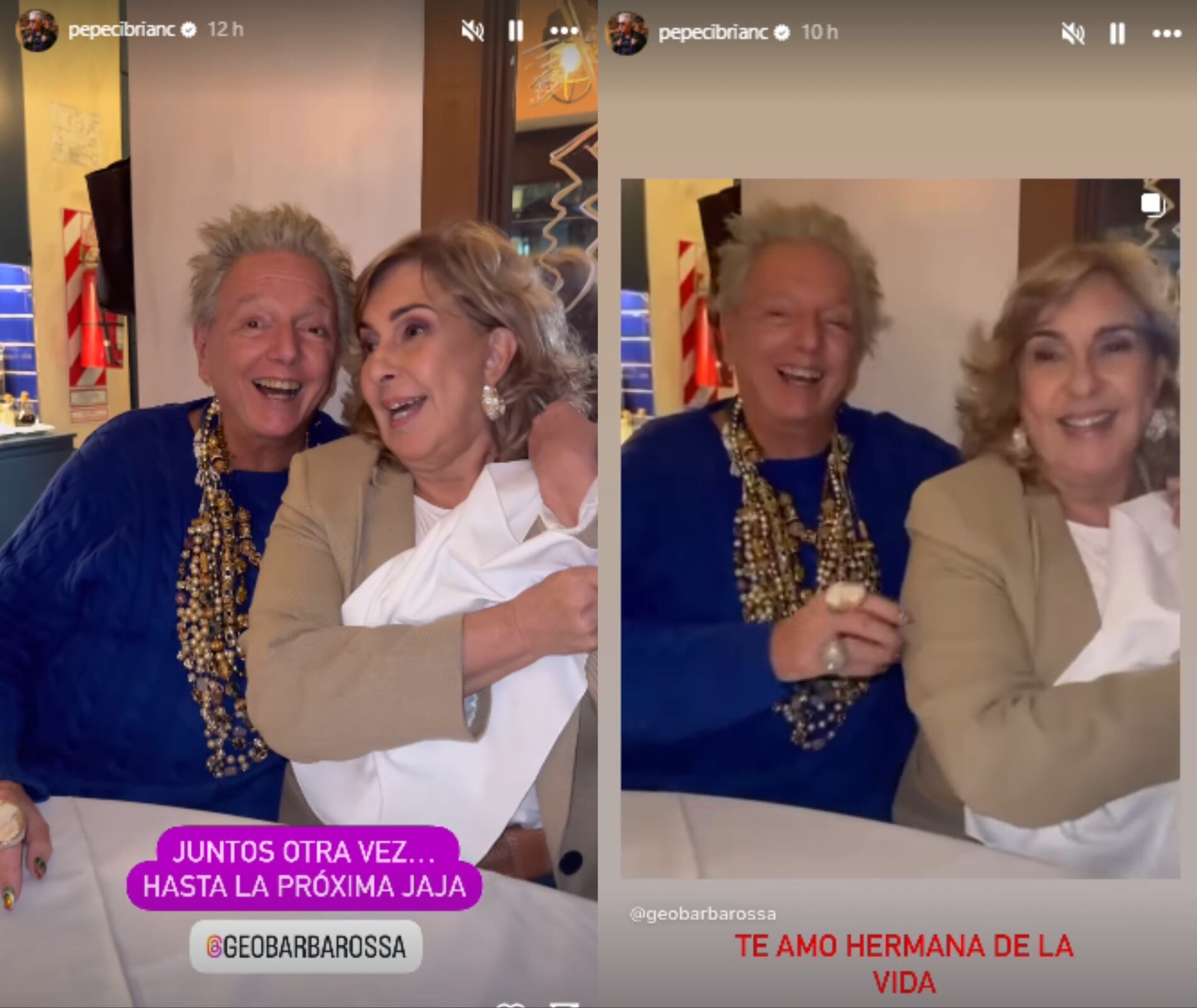 El director y la conductora salieron a cenar e hicieron las pases (Foto: Instagram @pepecibrianc)