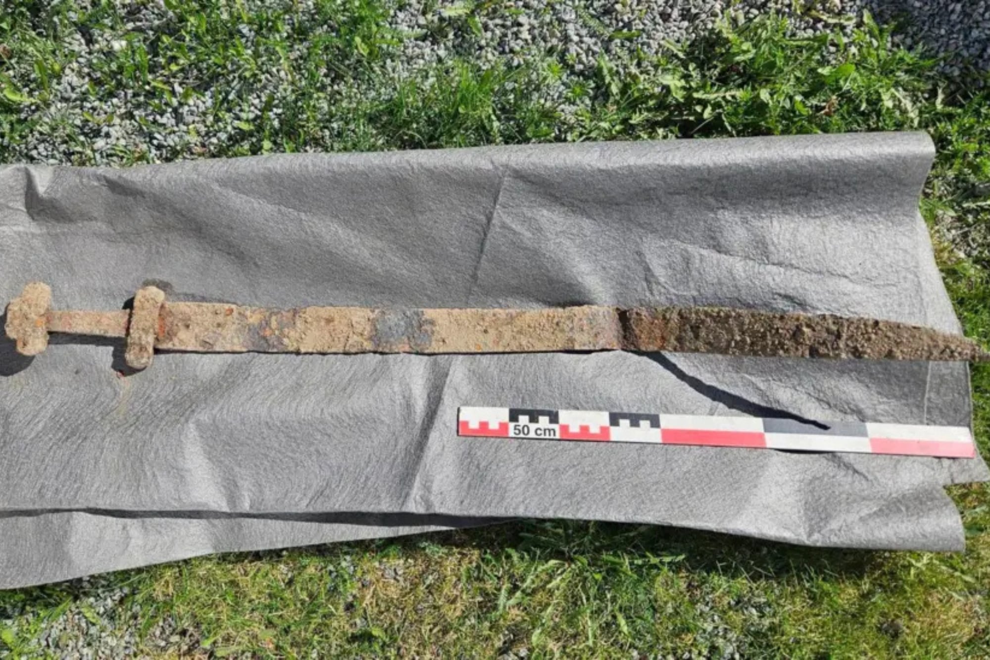 Tiene seis años y halló una espada vikinga en una excursión escolar