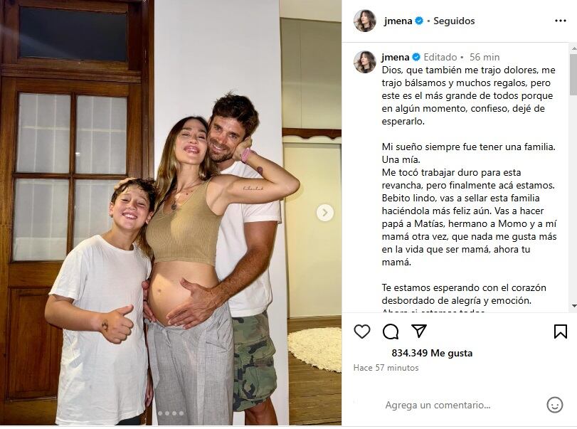 Así anunció Jimena Barón que estaba en la dulce espera de su segundo hijo