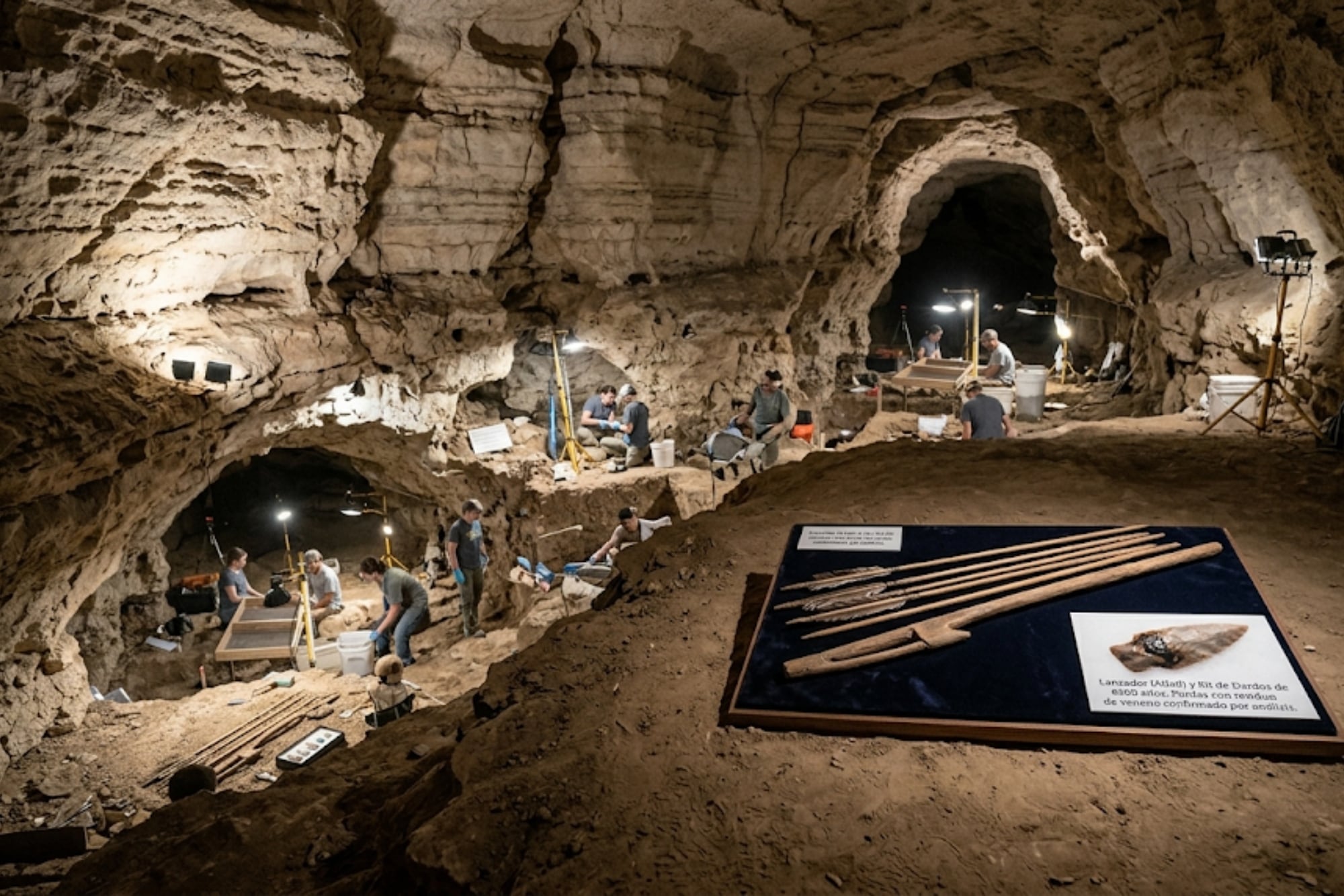 Un lanzador de dardos de 6500 años y puntas con veneno: el hallazgo en una cueva de Texas