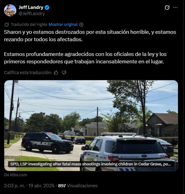 Landry afirmó que él y su esposa Sharon están “destrozados por esta horrible situación”