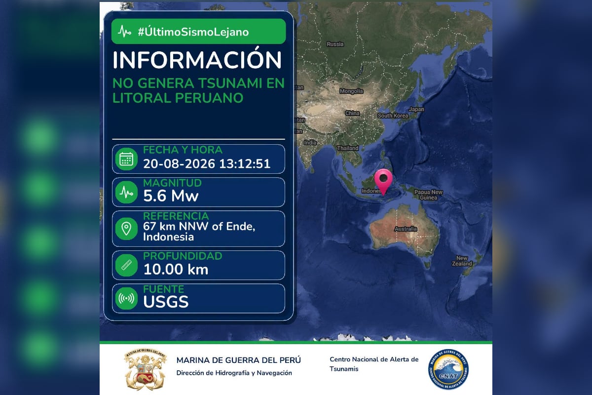 La Marina de Perú descartó un tsunami en un informe