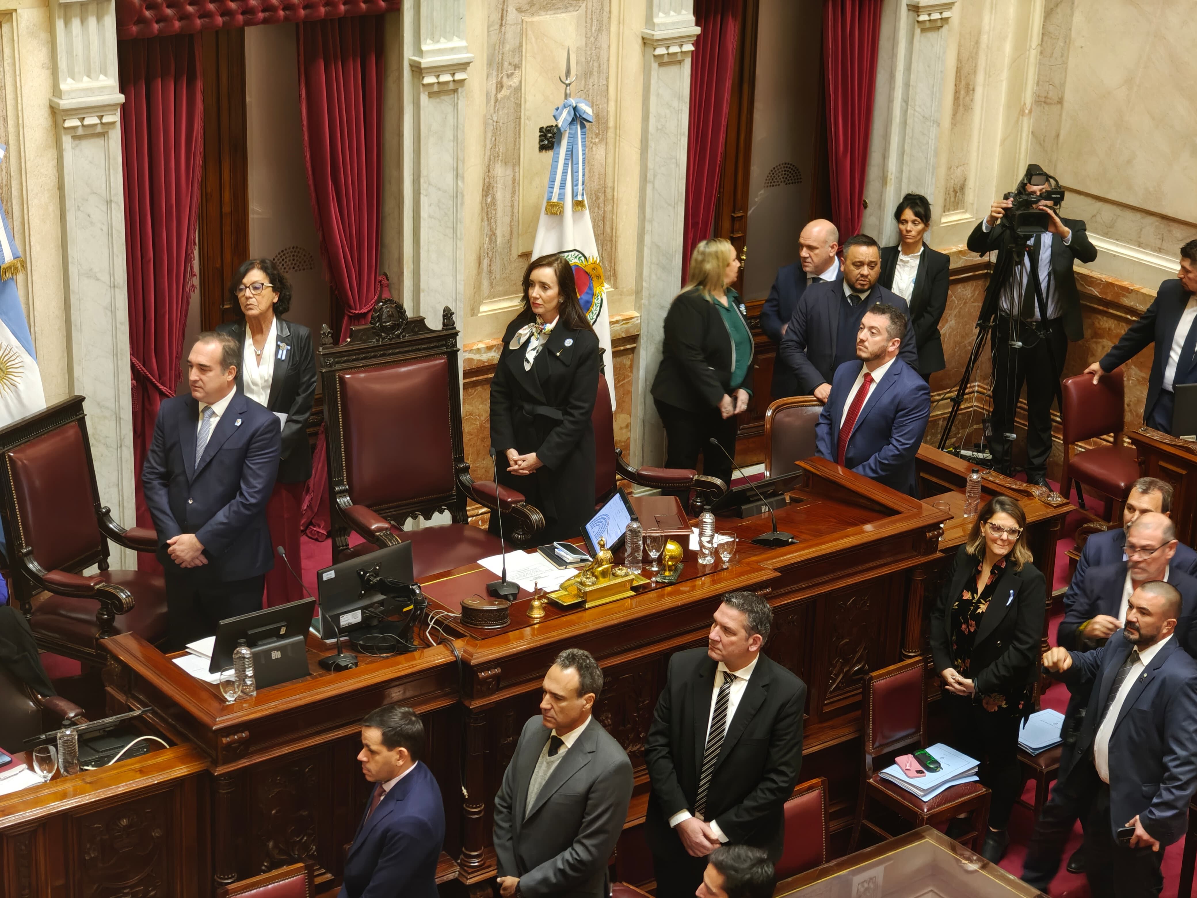 La vicepresidenta y titular del Senado, Victoria Villarruel, durante una sesión en el Congreso