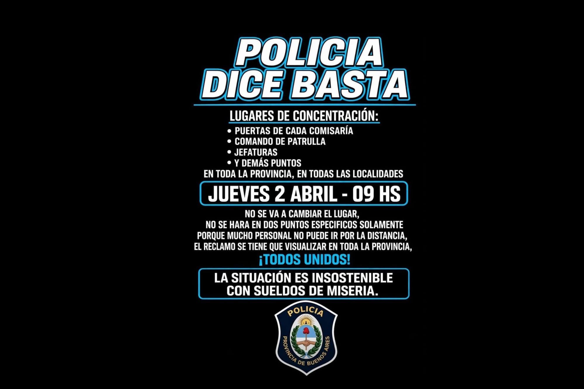 Protesta de la Policía