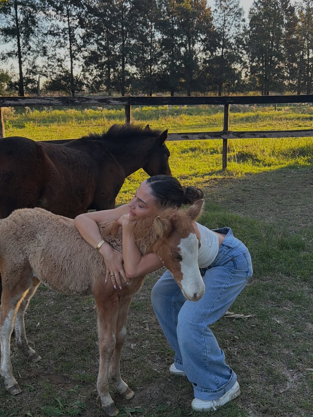 Caro Calvagni, la esposa de Nicolás Tagliafico, utilizó sus redes sociales para pedir ayuda para Caballos Quilmes, una ONG que se encuentra realizando una colecta para juntar el dinero necesario para comprar el campo en el que están instalados (Foto: Instagram @carocalvagni)