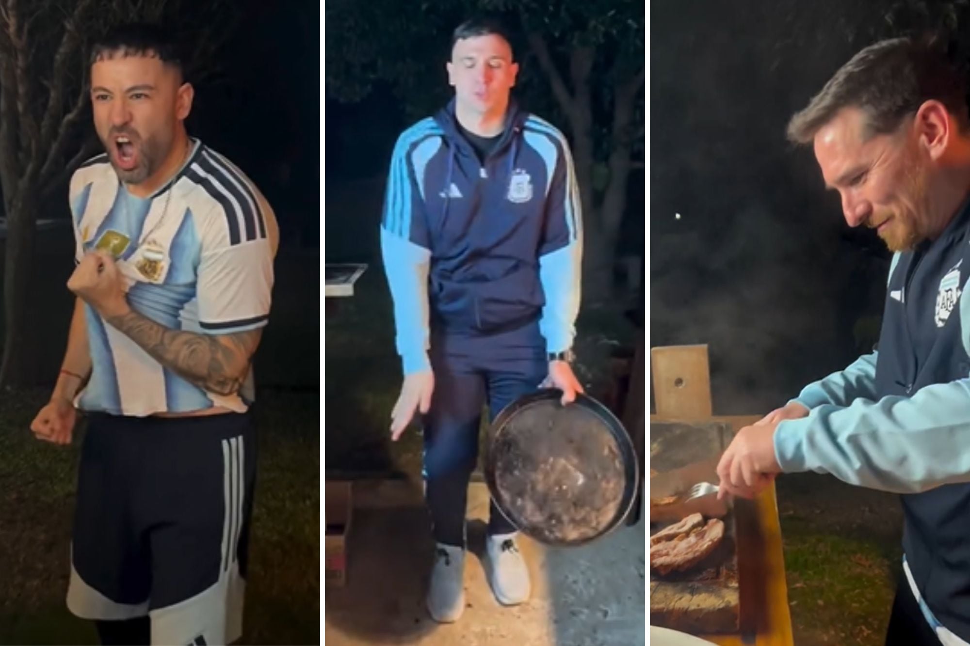 la desopilante parodia de los dobles de la selección en el asado previo al partido del Mundial