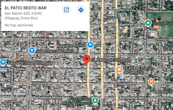 El local gastronómico está ubicado en el centro de la ciudad