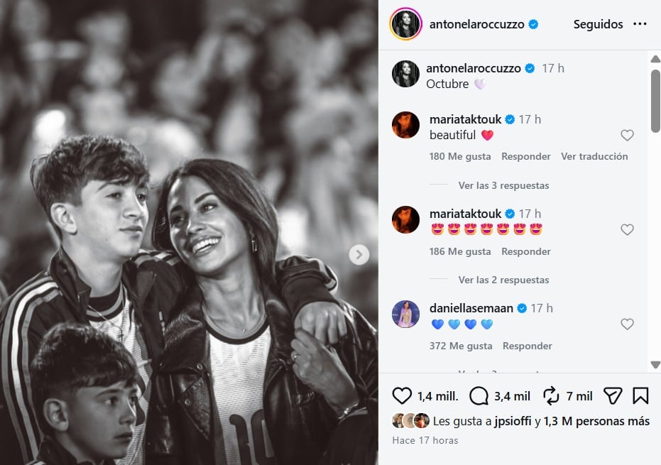 El posteo de Antonela Roccuzzo