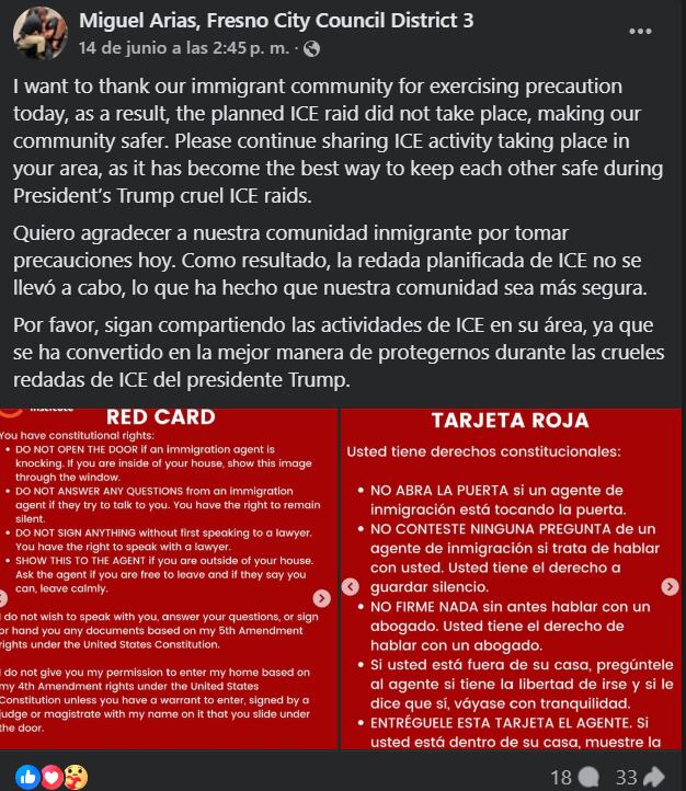 A pesar de las críticas sobre desinformación, el concejal aseguró que la redada no se llevó a cabo debido a la precaución de la comunidad