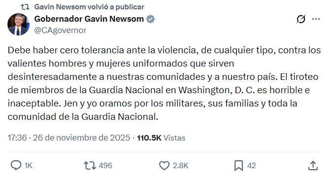 Gavin Newsom consideró el ataque como