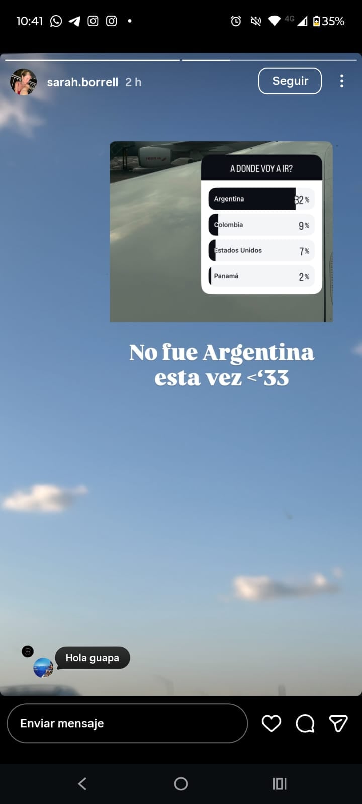 El misterioso posteo de Sarah Borrell