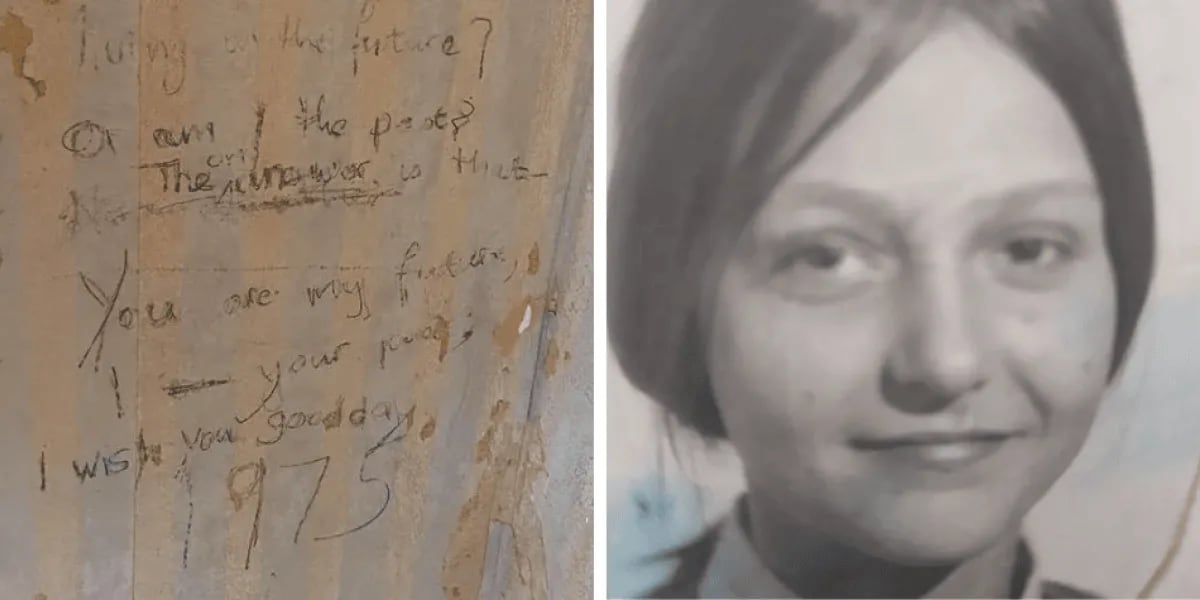 Una familia estaba cambiando el papel tapiz de su casa y encontraron un inquietante mensaje