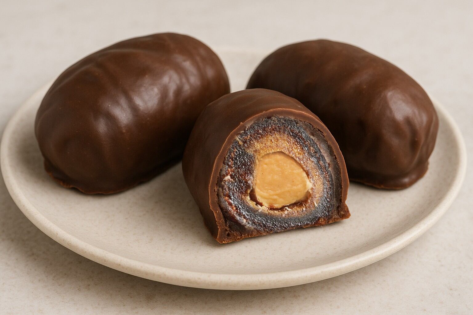 Dátiles rellenos con pasta de maní