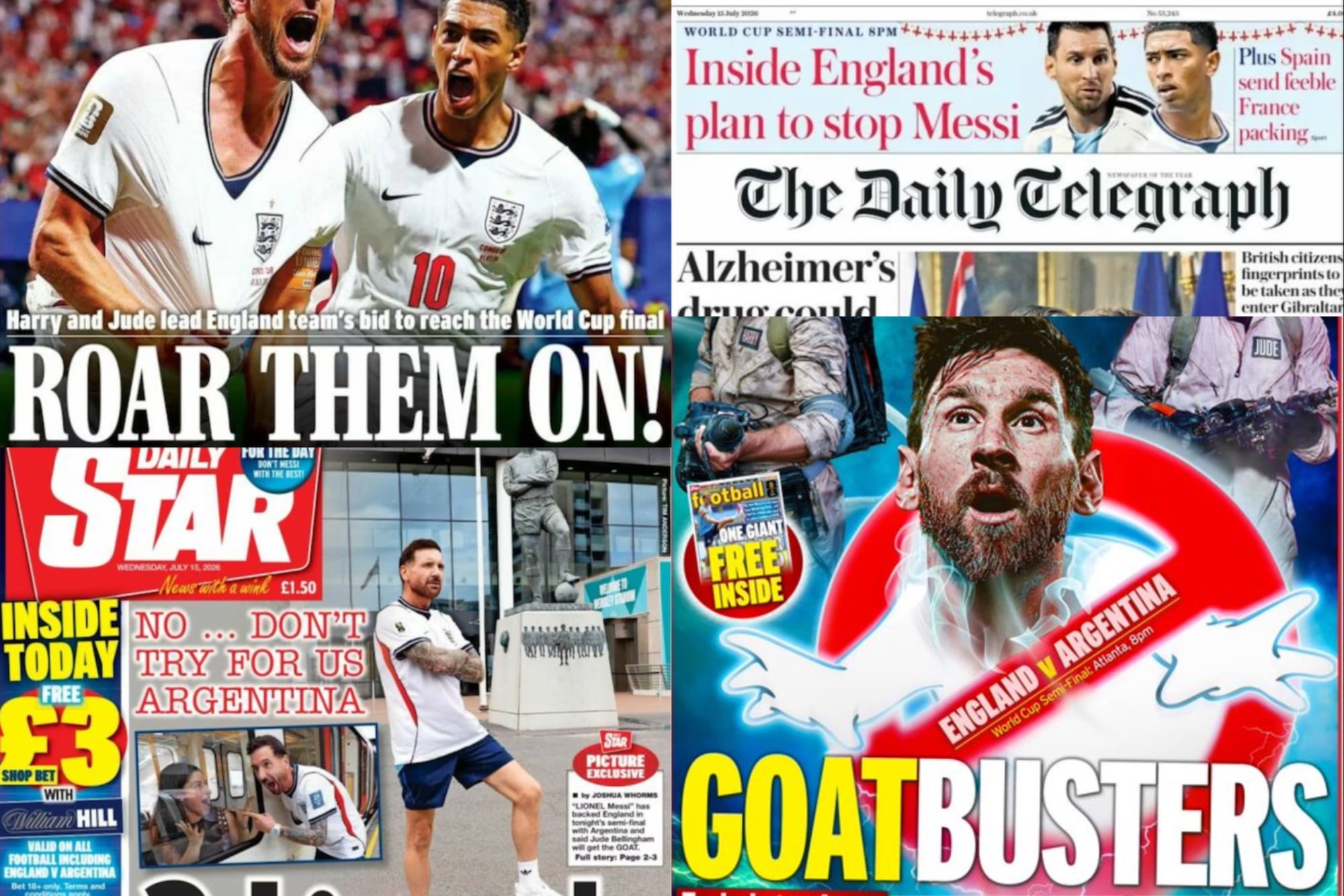 Las tapas de los diarios británicos, con Messi de cara al partido contra Argentina