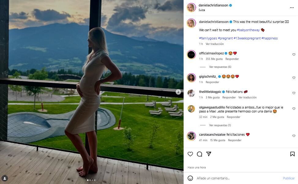 Maxi López y Daniela Christiansson esperan a su segundo hijo en común (Foto: Instagram @danielachristiansson)