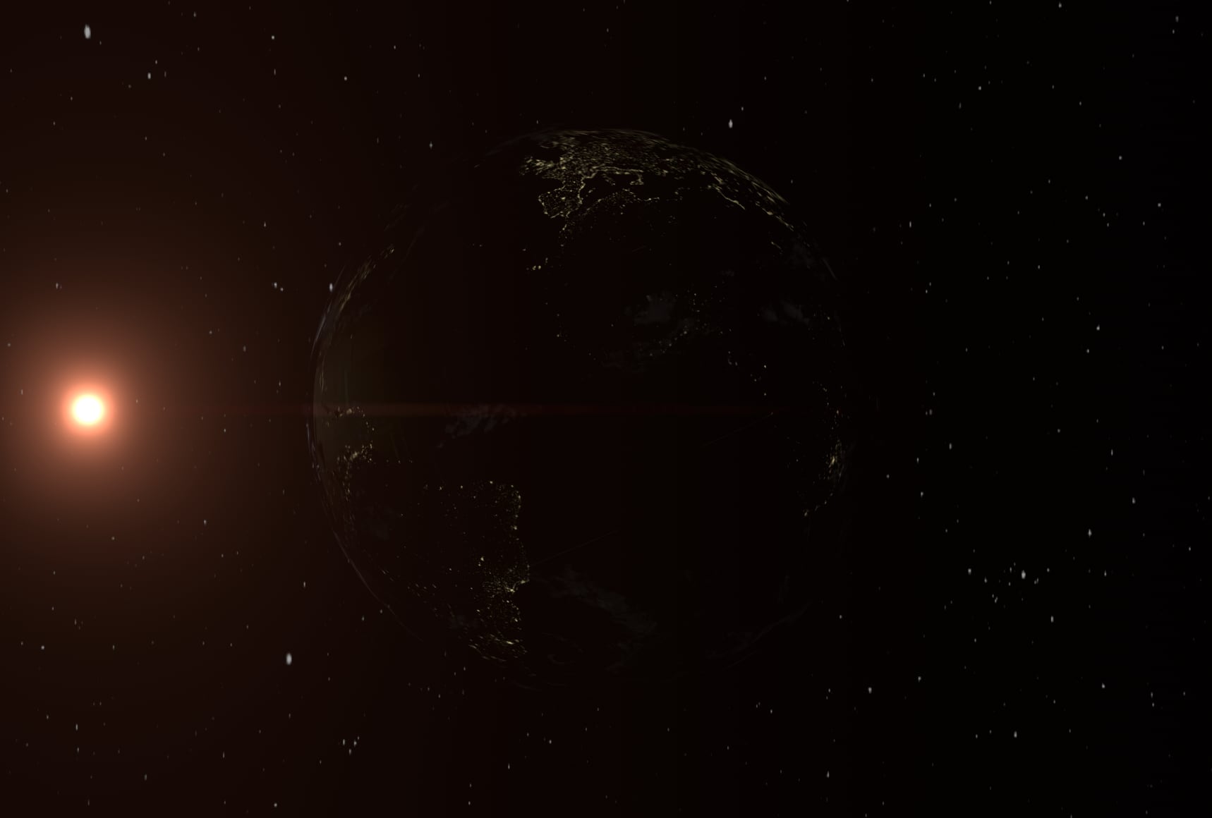 Así se ve el mapa interactivo en tiempo real que dispone la NASA