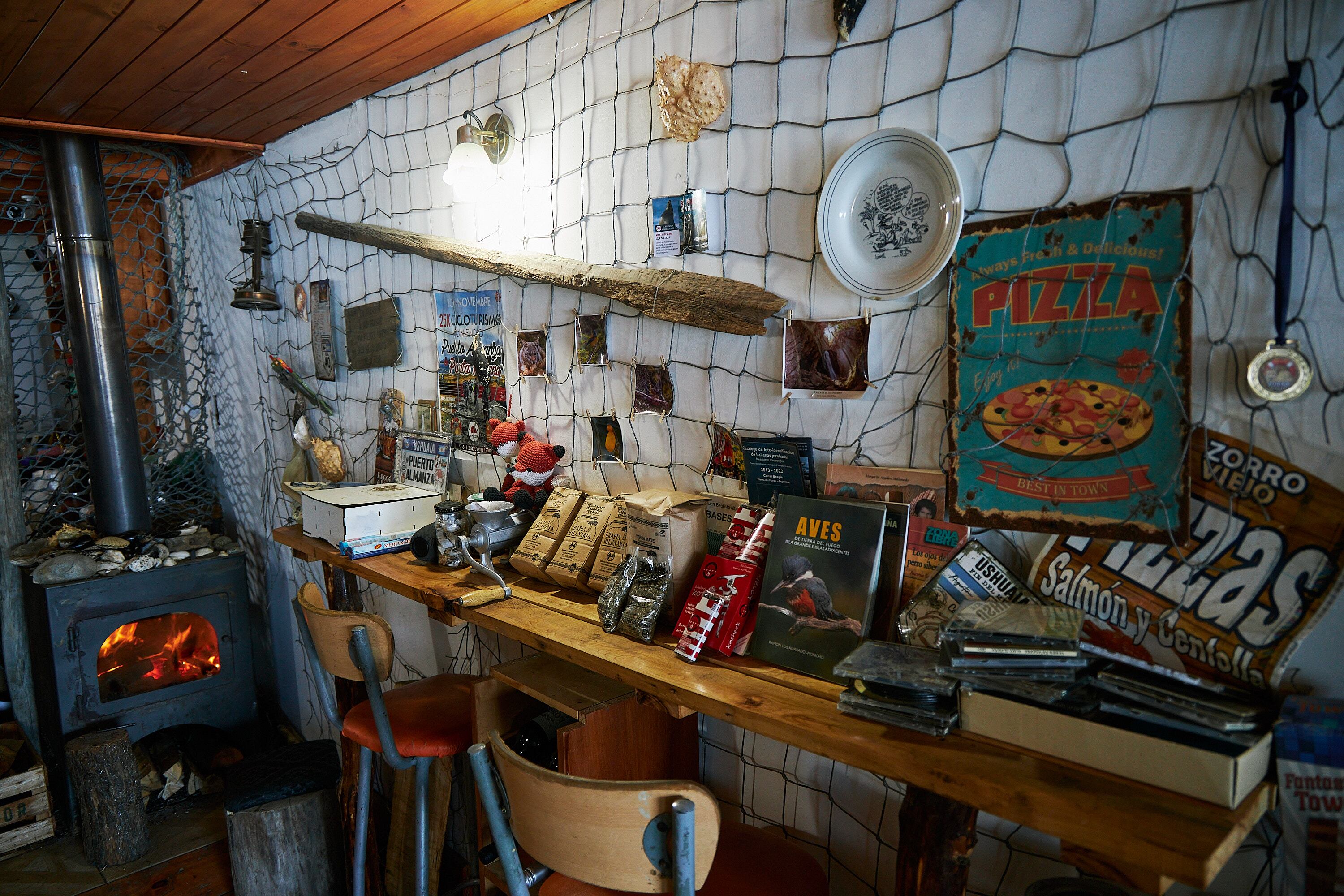 Uno de los rincones de la pizzería