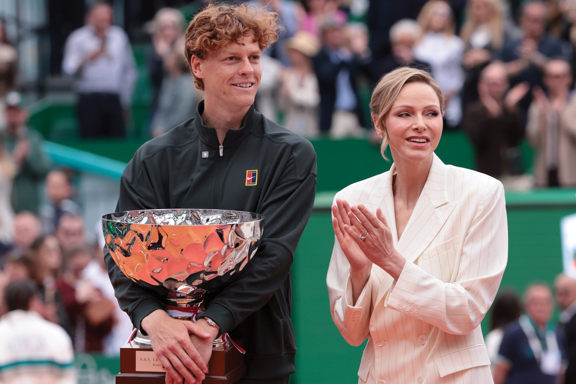 La princesa Charlene con el ganador, Jannik Sinner