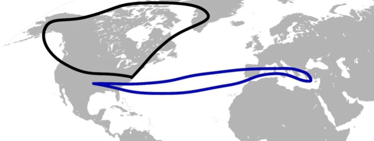 La Operación Chrome Dome mantenía bombarderos estadounidenses con armamento nuclear en el aire durante la Guerra Fría en estas rutas (La Constante de Planck)