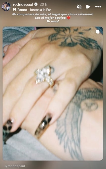 Así es el lujoso anillo que Rodrigo De Paul le regaló a Tini Stoessel para sellar su amor 6 La dedicatoria amorosa de Rodrigo De Paul