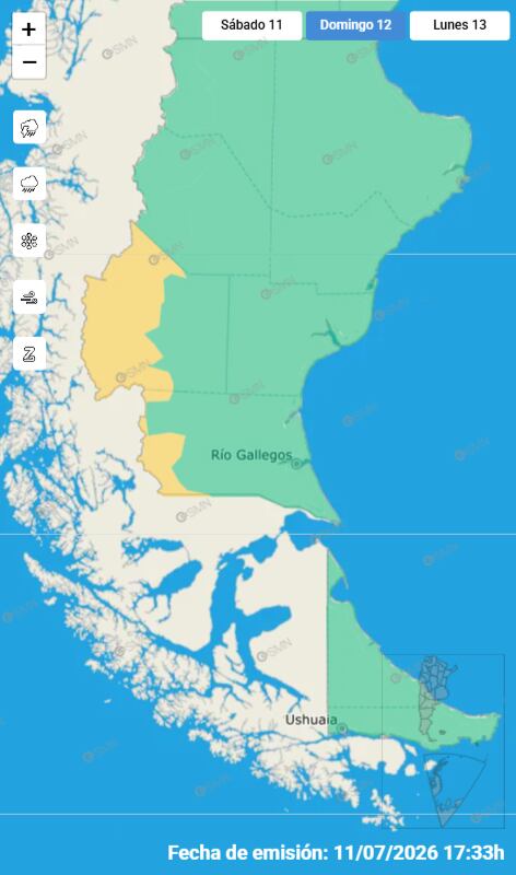 En una provincia rige una alerta por nevadas