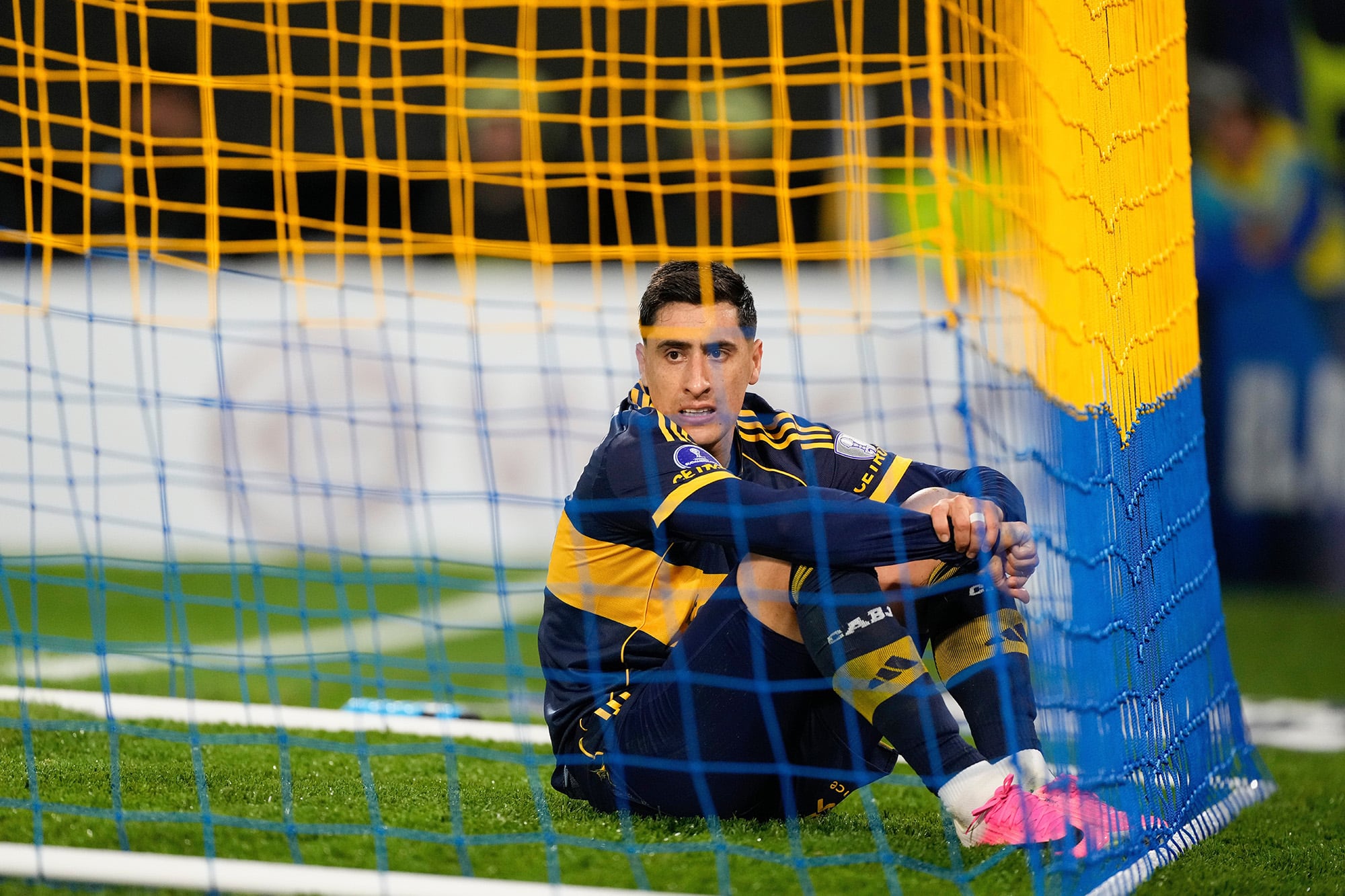 Miguel Merentiel marcó el único de gol de Boca en una noche extraña en la Bombonera. (AP Photo/Gustavo Garello)