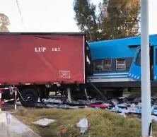 Un tren chocó con un camión en Pilar: el servicio del San Martín funciona limitado y hay personas queriendo robar la carga