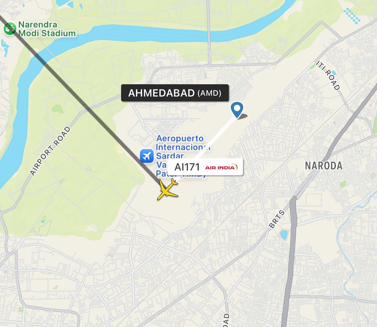 India: se estrelló un avión que iba a Londres con más de 240 pasajeros a bordo.