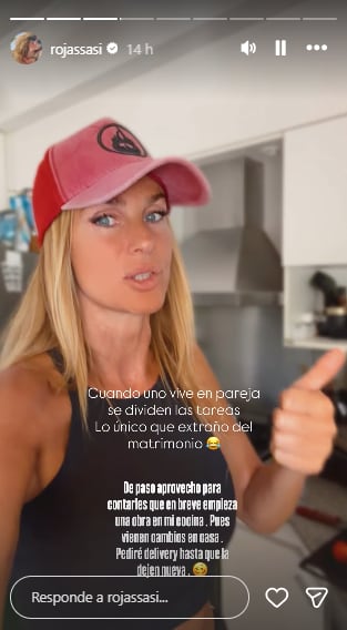 Sabrina Rojas admitió que extraña la división de tareas de la casa que tenía con Castro cuando convivían (Foto: Instagram @rojassasi)