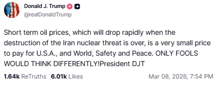 La guerra en Medio Oriente empuja al petróleo a máximos de tres años y genera temor en los mercados internacionales 7 Trump le restó importancia al aumento del precio del petróleo